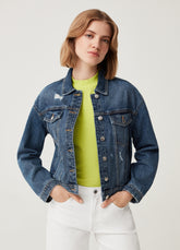 Ovs Denim Jacket With Abrasions